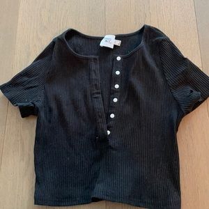 Crop top button up